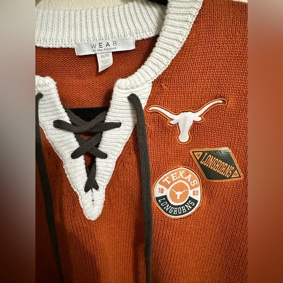 Texas Longhorn Patched Sweater with Lace-Up Detail - Picture 3 of 9